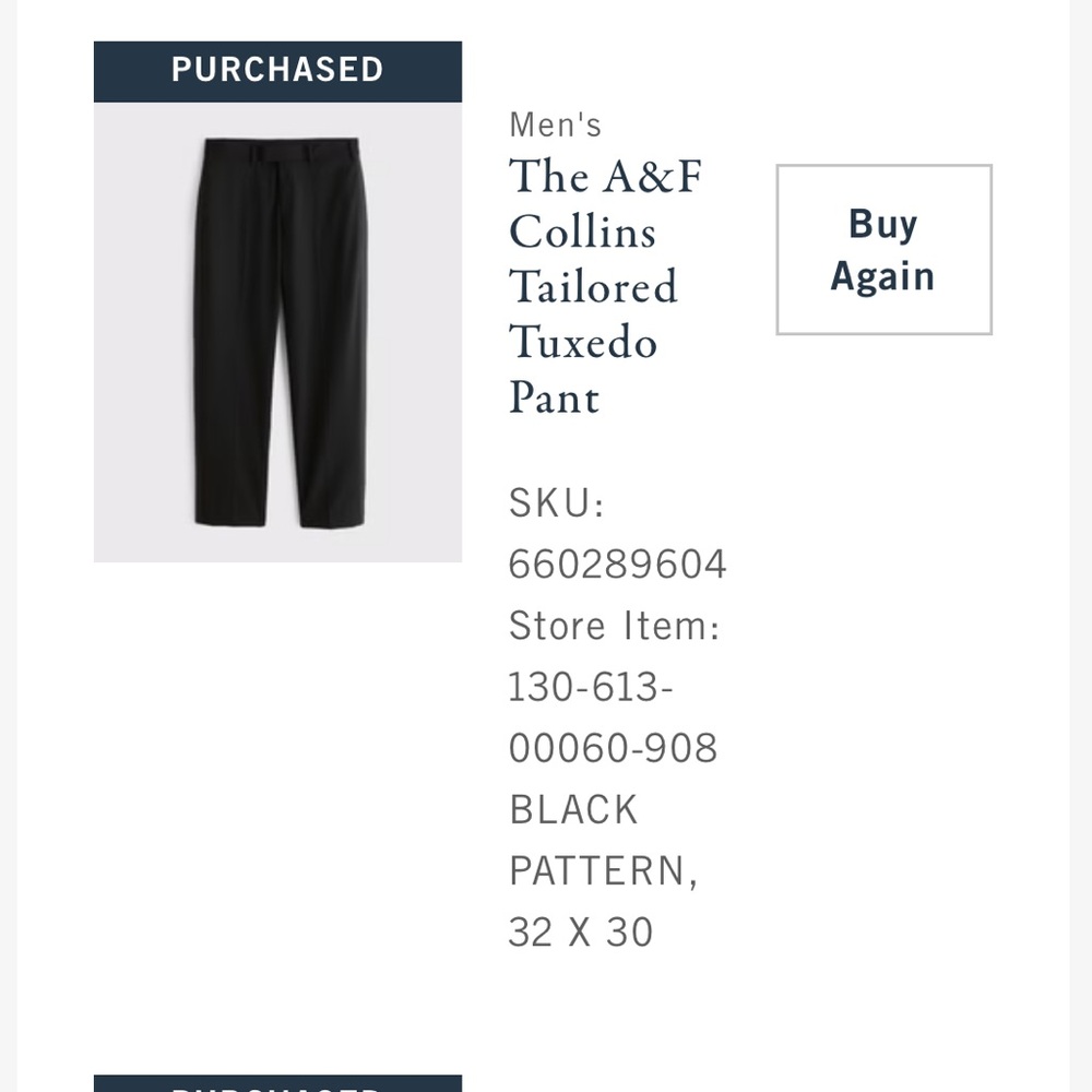 Abercrombie & Fitch Men's Black Tailored Pants